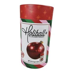 Holiball Vintage Red 30" Inflatable Ornament Ball Indoor Outdoor Christmas Decor